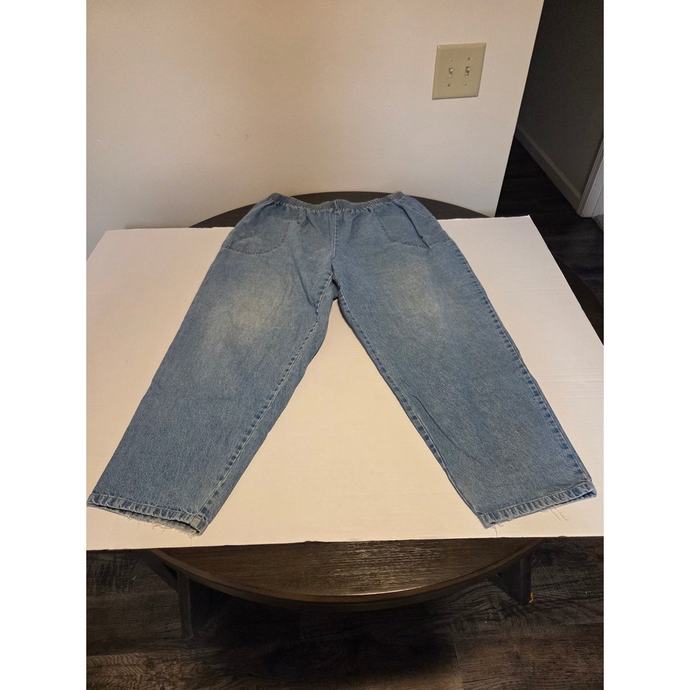 Sport Timer Vintage Womens 24W Light Wash Elastic Waist Denim Jeans USA Made